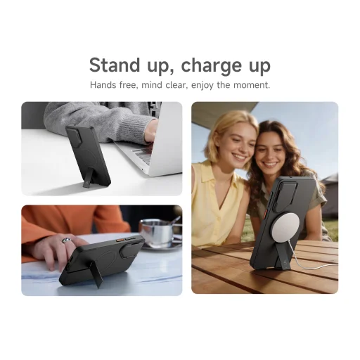 Samsung Galaxy S26 SURITCH Magsafe puzdro s výklopným stojanom, čierne nárazuvzdorné - 11