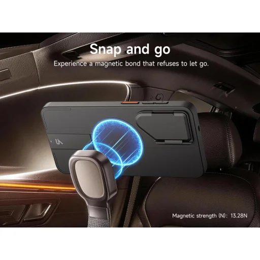 Samsung Galaxy S26 SURITCH Magsafe puzdro s výklopným stojanom, čierne nárazuvzdorné - 12