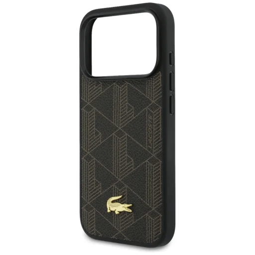 iPhone 17 Pro Max Lacoste PVC Blend kryt + set s peňaženkou, hnedý kryt - 5