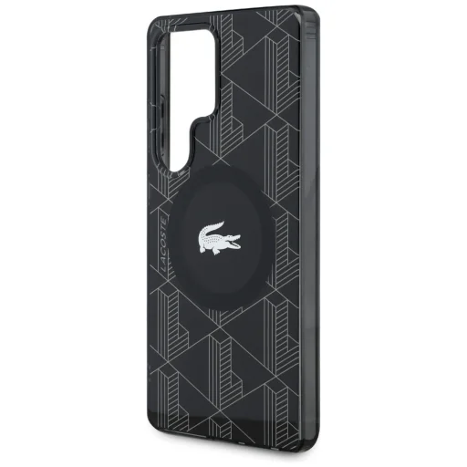 Samsung Galaxy S25 Ultra Lacoste Monogram ezüst krokodil logóval MagSafe tok fekete - 6