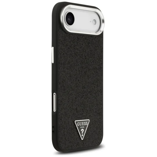 iPhone 17 Air Guess Glitter Triangle Logo MagSafe čierne puzdro - 4