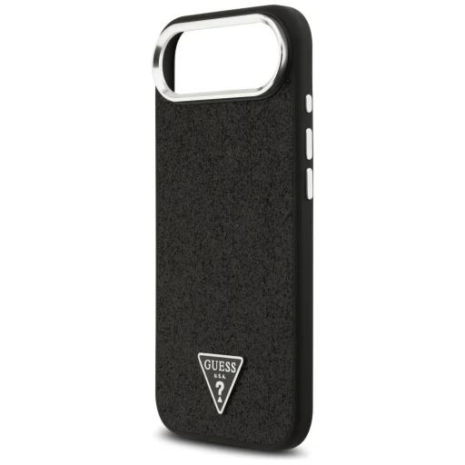 iPhone 17 Air Guess Glitter Triangle Logo MagSafe čierne puzdro - 6