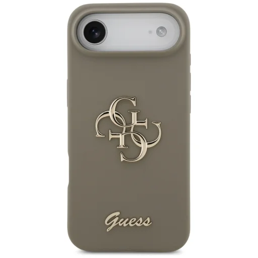 iPhone 17 Air Guess Silicone Big 4G Script hnedé puzdro - 3