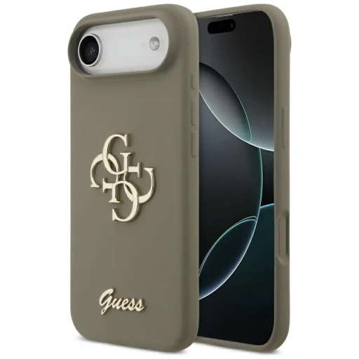 iPhone 17 Air Guess Silicone Big 4G Script hnedé puzdro - 1