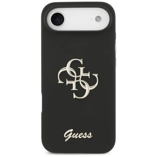 Guess Silicone Big 4G Script čierny kryt pre iPhone Air - 3