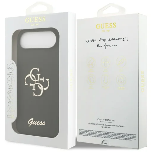 Guess Silicone Big 4G Script čierny kryt pre iPhone Air - 8