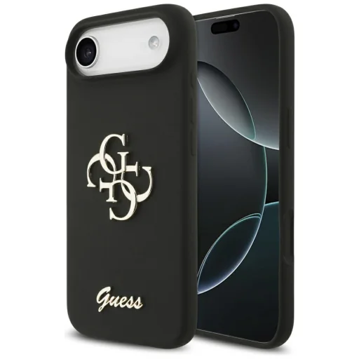 Guess Silicone Big 4G Script čierny kryt pre iPhone Air - 1