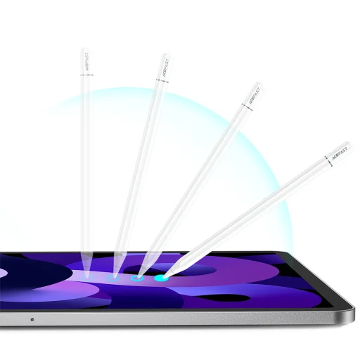 Acefast - Stylusové pero (V3) - pre iPad, aktívne, kapacitné, s bezdrôtovým nabíjaním, s minimálnym oneskorením, 90mAh, Type-C - Biele - 5