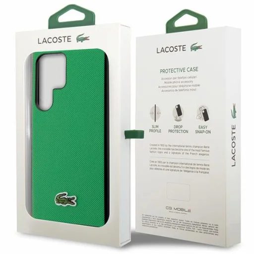 Samsung Galaxy S23 Ultra zöld tok Lacoste Iconic Petit Pique mintával - 8