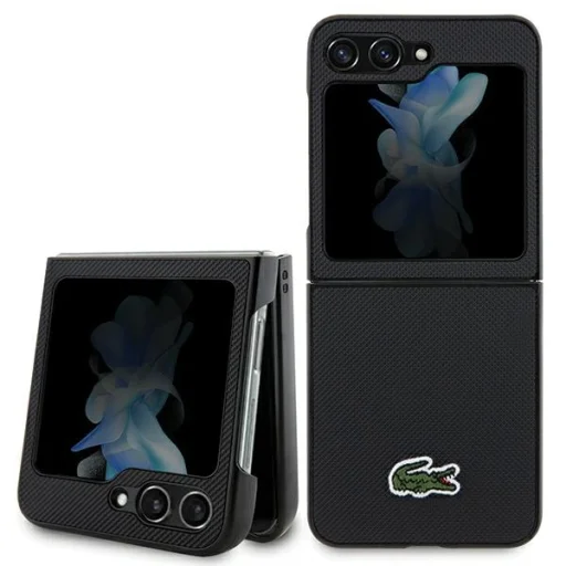 Samsung Galaxy Z Flip5 F731 fekete tok Iconic Petit Pique mintával - 1