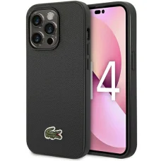 iPhone 14 Pro Max Lacoste LCHMP14XPVCK fekete tok ikonikus Petit Pique mintával és MagSa