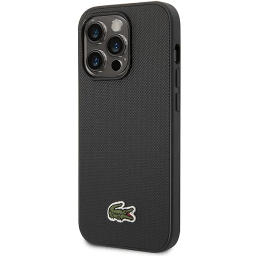 iPhone 14 Pro Max Lacoste LCHMP14XPVCK fekete tok ikonikus Petit Pique mintával és MagSa - 2