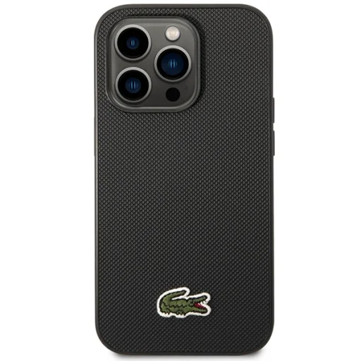 iPhone 14 Pro Max Lacoste LCHMP14XPVCK fekete tok ikonikus Petit Pique mintával és MagSa - 3