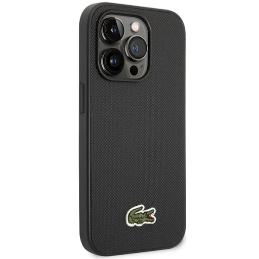 iPhone 14 Pro Max Lacoste LCHMP14XPVCK fekete tok ikonikus Petit Pique mintával és MagSa - 4