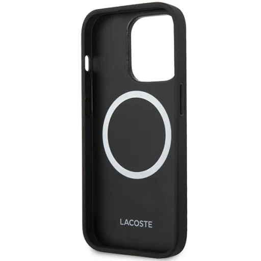iPhone 14 Pro Max Lacoste LCHMP14XPVCK fekete tok ikonikus Petit Pique mintával és MagSa - 7
