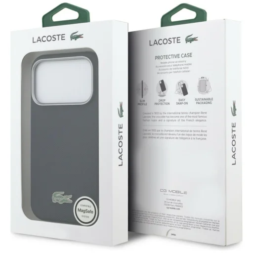 Puzdro Lacoste Semi Wrap Petit Pique MagSafe pre iPhone 17 Pro, námornícka modrá - 8
