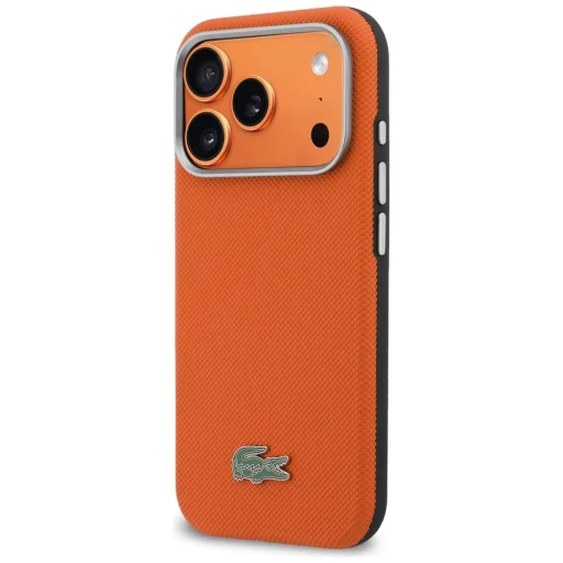 iPhone 17 Pro puzdro Lacoste Semi Wrap Petit Pique MagSafe oranžové - 2