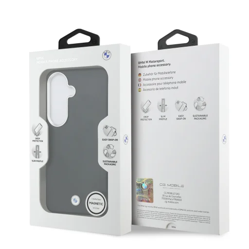 BMW Signature magnetické puzdro z PU kože s kovovým logom pre Samsung Galaxy S26, čierne - 7