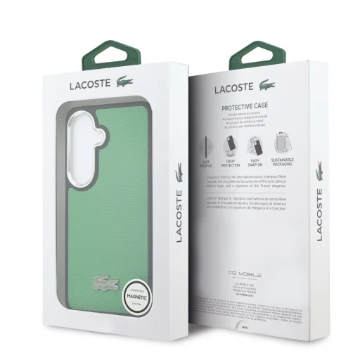Lacoste Petit Pique Kovové Logo Magnetické Puzdro Samsung Galaxy S26 Plus - Estragónovo Zelené Puzdro - 7