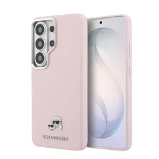 Karl Lagerfeld Grained PU Leather K&CH Heads magnetické puzdro pre Samsung Galaxy S26 Ultra Pink