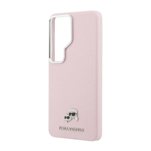 Karl Lagerfeld Grained PU Leather K&CH Heads magnetické puzdro pre Samsung Galaxy S26 Ultra Pink - 5