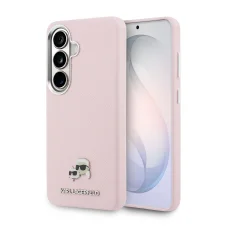 Karl Lagerfeld Grained PU Leather K&CH Heads Mágneses tok Samsung Galaxy S26+ Pink