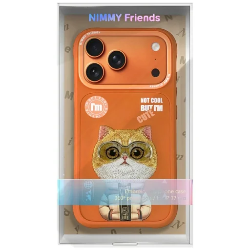 iPhone 17 Pro Max Nimmy Cool&Cute 2.0 Cat puzdro oranžové - 7
