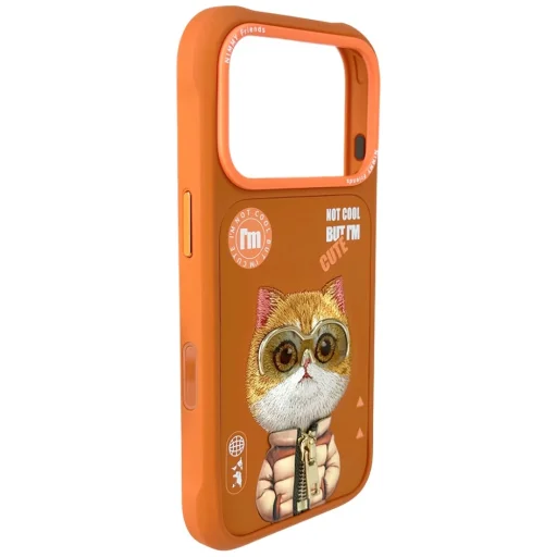 iPhone 17 Pro Max Nimmy Cool&Cute 2.0 Cat puzdro oranžové - 4