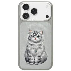 iPhone 17 Pro Nimmy Lucky Fashion Cat MagSafe kryt sivý