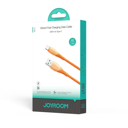 Joyroom S-A59 Vibrant Series 3A USB-A - USB-C kábel 1,2m - oranžový - 12