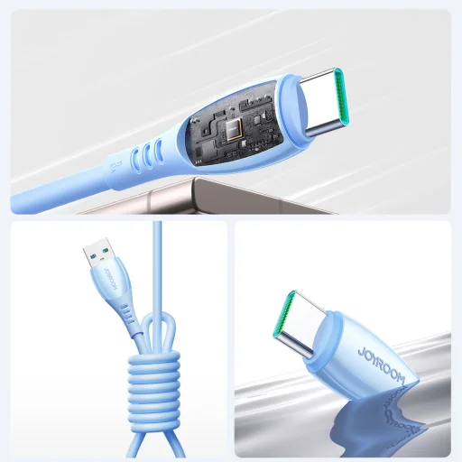 Joyroom S-A59 Vibrant Series 3A kábel USB-A - USB-C 1.2m - modrý - 11