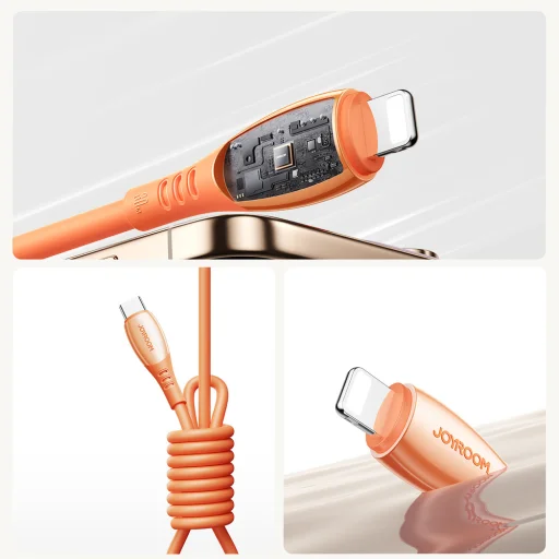 Joyroom S-A59 Vibrant Series 30W USB-C - Lightning kábel 1,2m - oranžový - 11
