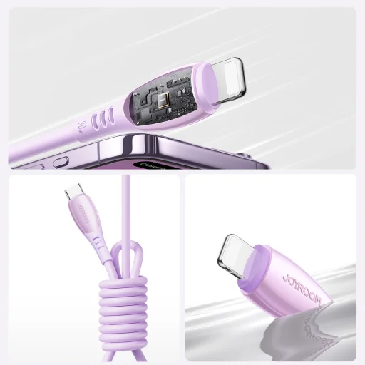 Joyroom S-A59 Vibrant Series 30W USB-C - Lightning kábel 1.2m - fialový - 12