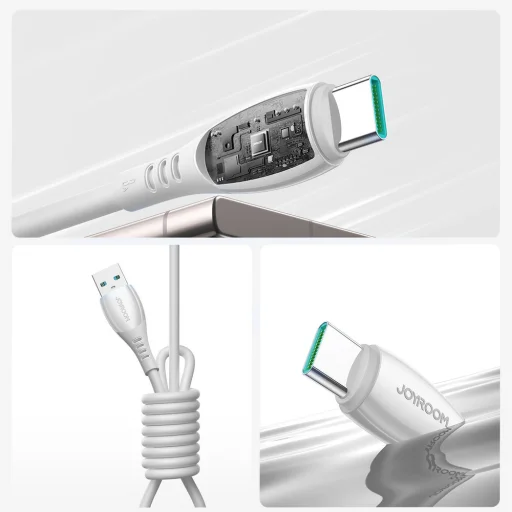 Joyroom S-A59 Vibrant Series 3A USB-A - USB-C kábel 1,2 m - biely - 10
