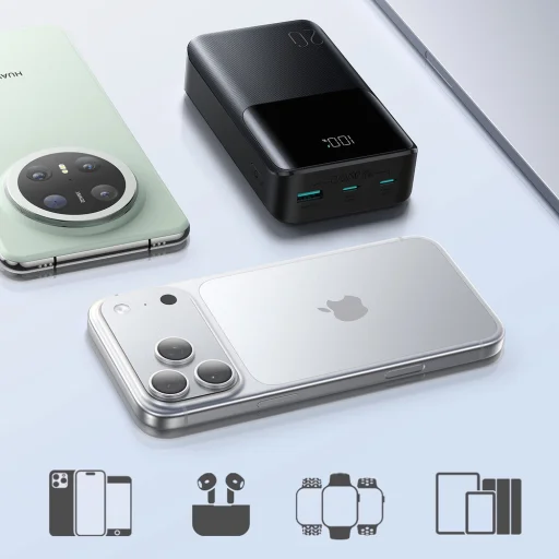 Joyroom JR-QP192 Star Series Mini 20000mAh 22.5W Powerbank s digitálnym displejom - čierna - 12