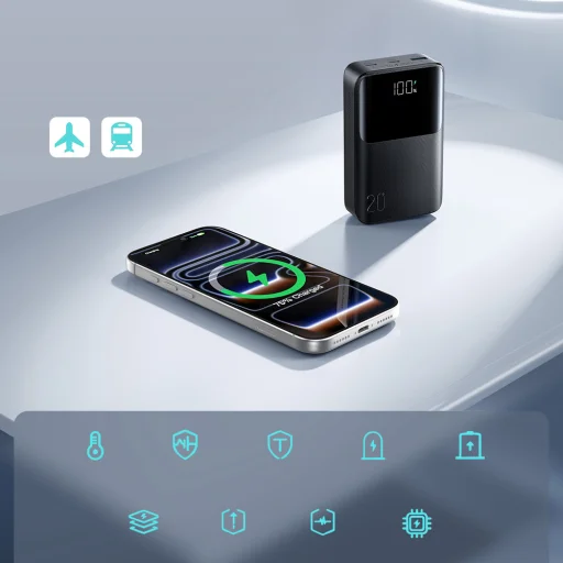 Joyroom JR-QP192 Star Series Mini 20000mAh 22.5W Powerbank s digitálnym displejom - čierna - 16