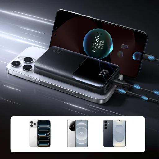 Joyroom JR-QP191 Star Series Mini 10000mAh 22.5W Powerbank s digitálnym displejom - čierna - 9