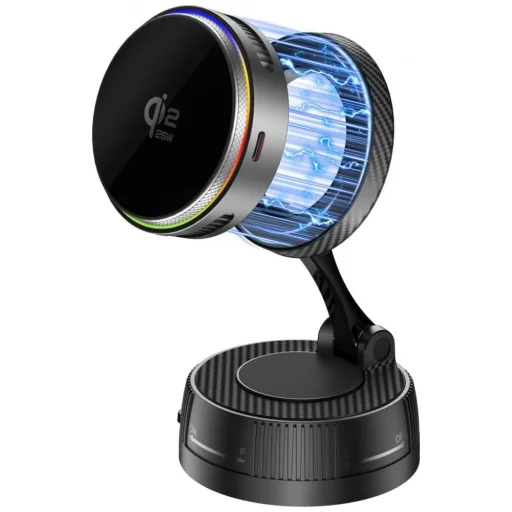 4smarts Bezdrôtová nabíjačka 25W Qi2 25 MagSafe RGB 360° sivá - 1