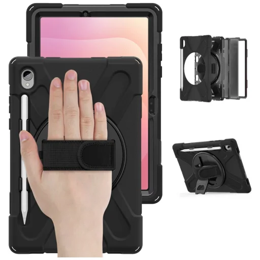 Samsung Galaxy Tab S11 odolné puzdro s rúčkou 4smarts Rugged Case Grip čierne - 3