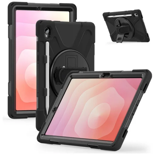 Samsung Galaxy Tab S11 odolné puzdro s rúčkou 4smarts Rugged Case Grip čierne - 5