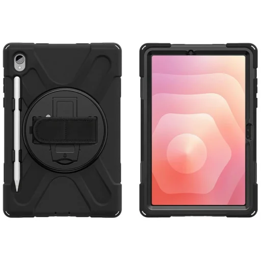 Samsung Galaxy Tab S11 odolné puzdro s rúčkou 4smarts Rugged Case Grip čierne - 1
