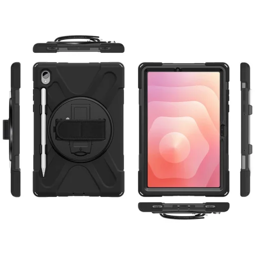 Samsung Galaxy Tab S11 odolné puzdro s rúčkou 4smarts Rugged Case Grip čierne - 2