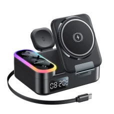 Yesido - Bezdrôtová nabíjacia stanica (DS38) - 8 v 1, MagSafe, Rýchle nabíjanie, Qi2, pre iPhone, AirPods, Apple Watch, 65W - Čierna