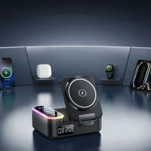 Yesido - Bezdrôtová nabíjacia stanica (DS38) - 8 v 1, MagSafe, Rýchle nabíjanie, Qi2, pre iPhone, AirPods, Apple Watch, 65W - Čierna - 2