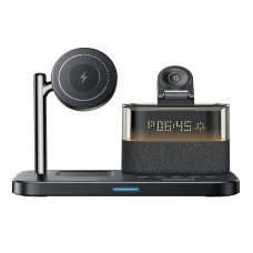 Yesido - Bezdrôtová nabíjacia stanica (DS37) - Rýchle nabíjanie, iPhone, AirPods, Apple Watch, jemné nočné svetlo, 25W - Čierna