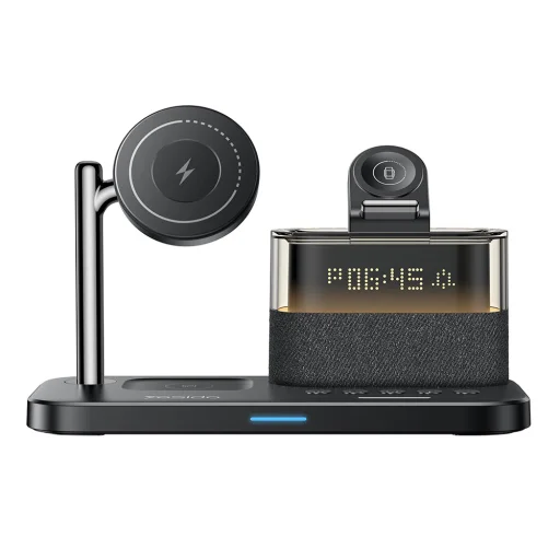 Yesido - Bezdrôtová nabíjacia stanica (DS37) - Rýchle nabíjanie, iPhone, AirPods, Apple Watch, jemné nočné svetlo, 25W - Čierna - 1