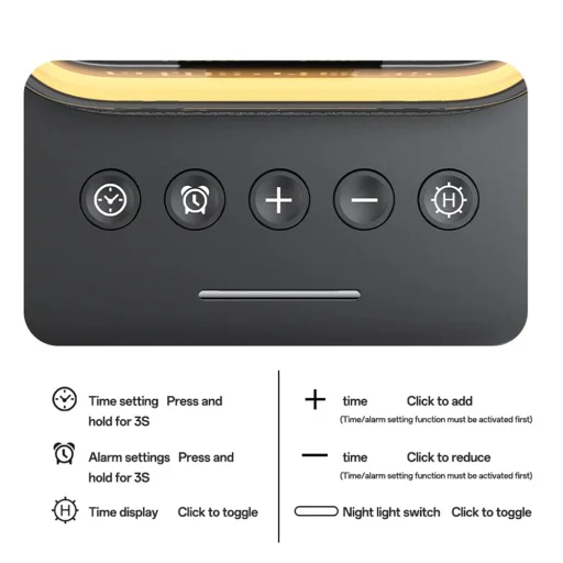 Yesido - Bezdrôtová nabíjacia stanica (DS37) - Rýchle nabíjanie, iPhone, AirPods, Apple Watch, jemné nočné svetlo, 25W - Čierna - 3