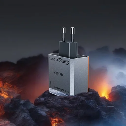 Yesido - Sieťová nabíjačka (YC101) - USB, 2x Type-C, GaN, Rýchle nabíjanie, 65W, 5V/3A, CE, FCC, ROHS, VO - Čierna - 4