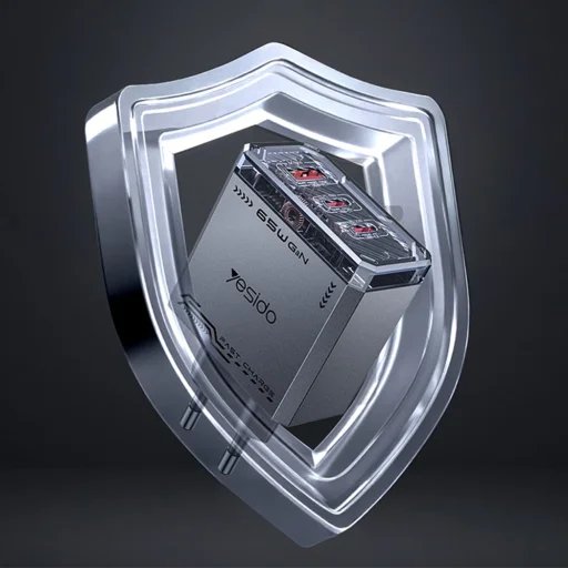 Yesido - Sieťová nabíjačka (YC101) - USB, 2x Type-C, GaN, Rýchle nabíjanie, 65W, 5V/3A, CE, FCC, ROHS, VO - Čierna - 6