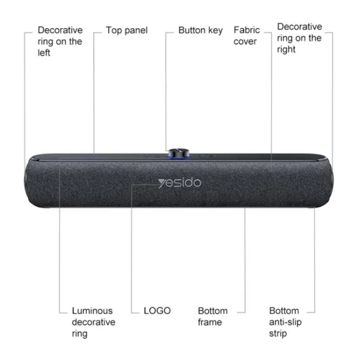 Yesido - Bezdrôtový reproduktor (YSW42) - Bluetooth 5.3, Type-C, TF, 2000mAh, 20W - Čierny - 2